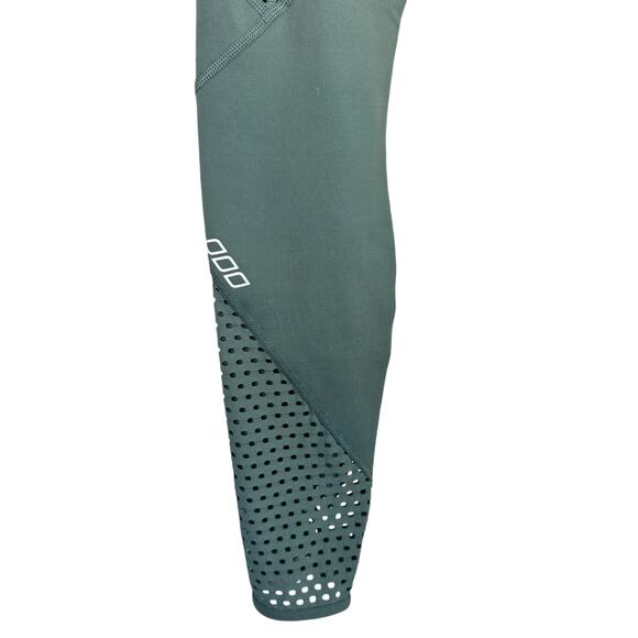 Lorna Jane Alexa Core Green High Waisted Perforated & Mesh Athletic Leggings - Picture 8 of 11